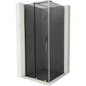 Mexen Velar schuifdeur douchecabine 90 x 90 , grafiet, goud - 871-090-090-41-50