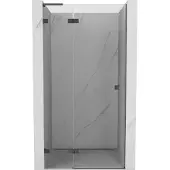 Mexen Lunar L douchedeur scharnierend links 75 , transparant, gun metal - 834L-075-000-95-00-L