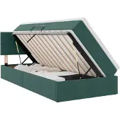 vidaXL LED opbergbed met matras Donkergroen 90 x 200 cm Fluweel