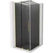 Mexen Velar schuifdouchecabine 90 x 90 , grafiet, geborsteld goud - 871-090-090-41-55