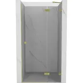 Mexen Lunar douchedeur rechts scharnierend 80 , transparant, geborsteld goud - 834-080-000-55-00-P