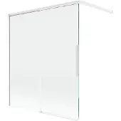 Mexen Rox badscherm 2-delig uitschuifbaar 140 x 150 , transparant, wit - 8C9-140-003-20-00