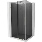 Mexen Velar schuifdouchecabine 130 x 90 , grafiet, geborsteld nikkel - 871-130-090-41-97