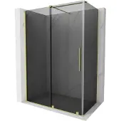 Mexen Velar schuifdouchecabine 140 x 85 , grafiet, geborsteld goud - 871-140-085-41-55