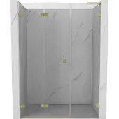 Mexen Lunar-F L klapdeur links 140 , transparant, geborsteld goud - 836SL-140-050-55-00-L