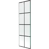 Mexen Next 1-vleugelige badscherm 60 x 150 , zwart raster, wit - 895-060-000-00-77-20