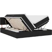 vidaXL Opbergbed met matras, zwart, 200 x 200 cm, kunstleer