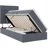 vidaXL Opslag bed met matras Donkergrijs 90 x 200 cm Fluweel