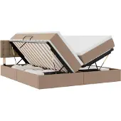 vidaXL Opbergbed met hoofdeinde Cappuccino 200 x 200 cm Kunstleer