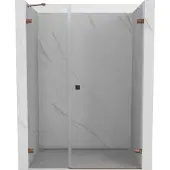 Mexen Lunar-B douchedeur scharnierend rechts 125 , transparant, roze goud - 832S-125-050-60-00-P