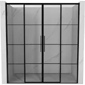 Mexen Rox schuifdouchedeur 180 , zwart raster, zwart - 8C2-180-002-70-77