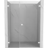 Mexen Lunar-B L douchedeur scharnierend rechts 135 , transparant, wit - 832SL-135-050-20-00-P