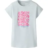 Name it KIDS T-shirt lichtblauw Meisjes Katoen Ronde hals Printopdruk - maat 158/164