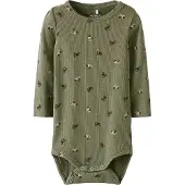 Name it Body l/ä - Rib - NbmNivan - Dusty Olive m. Print - - 50 - Body L/Ä