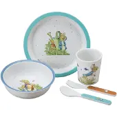 Petit Jour Paris Geschirr-Set - Melamin - 5 Teile - Weiß m. Kani - - One Size - Geschirr-Sets