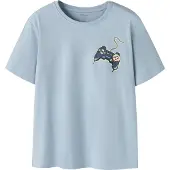 Name it KIDS T-shirt lichtblauw Jongens Katoen Ronde hals Printopdruk - maat 116