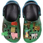 Crocs Open schoenen 'Minecraft' lichtblauw / bruin / groen / offwhite