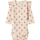 Lil´ Atelier Rompertje/body 'NBFLAVO EVE' olijfgroen / rosa / kersrood