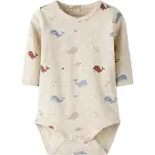 Name it Romper l/s - NbmFlap - Peyote Melange - - 68 - Rompers Lange Mouw