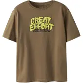 Name it KIDS T-shirt bruin Jongens Katoen Ronde hals Printopdruk - maat 116