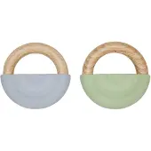 OYOY Bijtring - Rainbow Bijtring - 2-pack - Dusty Blue/Green - - OneSize - Bijtringen
