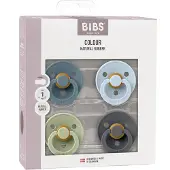 BIBS Fopspeen Colour Petrol/Sage/Baby Blue/Iron 0-6 Mnd 4 St