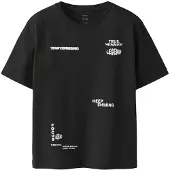 Name it KIDS T-shirt met backprint zwart Jongens Katoen Ronde hals Backprint - maat 134/140