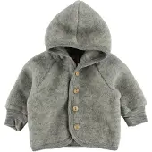 Engel - Kinder Kapuzenjacke mit Holzknöpfen - Wollen vest 98/104, grijs