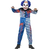 Smiffys Kostüm - Deluxe Unheimlicher Clown - Blue - - 10-12 Jahre (140-152) - Kostüme