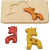 PlanToys Giraffen- Puzzlespiel - Natur/Gelb/Orange/ Rot - - One Size - Puzzlespiele