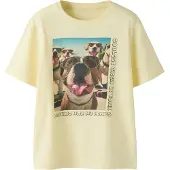 Name it KIDS T-shirt lichtgeel Jongens Katoen Ronde hals Printopdruk - maat 116