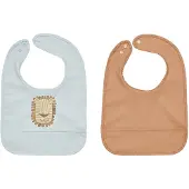 OYOY Lobo Lion slabbetje 2-delig Caramel-ice Blue