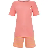 Ringella Katoen gestreepte shortama roze | Maat 42