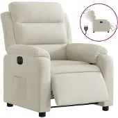 vidaXL Fauteuil verstelbaar elektrisch stof crèmekleurig