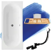 Besco VITAE ligbad 180 x 80 cm wit met bamboe badplank