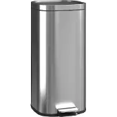 HOMCOM Prullenbak - Metaal, PP-kunststof - 29x36x59,5cm - Zilver