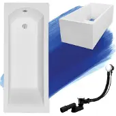 Badland SHEA ligbad 160 x 70 cm wit met baddrager