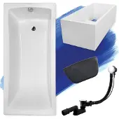 Besco OPTIMA ligbad 140 x 70 cm wit met baddrager met hoofdsteun