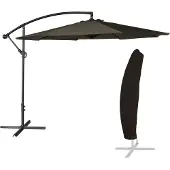 Happy Garden OAHU ronde parasol 3,50m diameter grijs + hoes