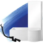 Badland INSPIRO bad met douchewand 170 x 70 cm rechts wit