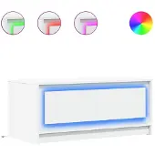 vidaXL Salontafel met LED-verlichting bewerkt hout wit