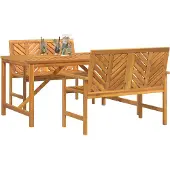 vidaXL Tuin Eettafel Set 3 st Bruin Massief Acacia Hout