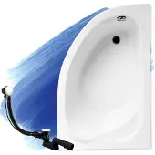 Badland STANDARD hoekbad 130 x 85 cm rechts wit