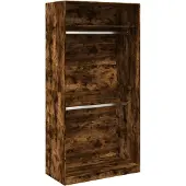 vidaXL Kledingkast 100x50x200 cm bewerkt hout gerookt eikenkleurig