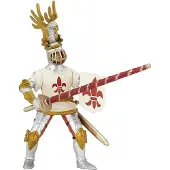 Papo - Handgeschilderd - Figuriën - Middeleeuwse Fantasie - Witte Ridder Fleur de LYS - 39790 - Verzamelobject - Voor Kinderen