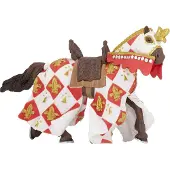 Papo Weißer Ritterpferd - Fleur De Lys - H: 9 cm - - One Size - Spielzeugtiere