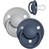 BIBS De Lux Fopspenen - 2-pack - Rond - Cloud/Steel Blue - - OneSize - Fopspenen