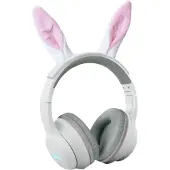 KIDYWOLF KIDYEARS Kinder Koptelefoon Konijn – 85dB, Bluetooth & Jack, Opvouwbaar, Magnetische Oortjes, 4+