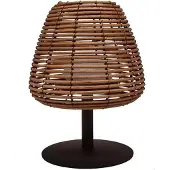 Lumisky Cordless table lamp - - BOHEME - H25 cm - Natural rattan - Warm white and white LED