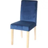 MCW Littau eetkamerstoel, keukenstoel, fluweel MVG-gecertificeerd ~ petrol-blauw, lichte poten